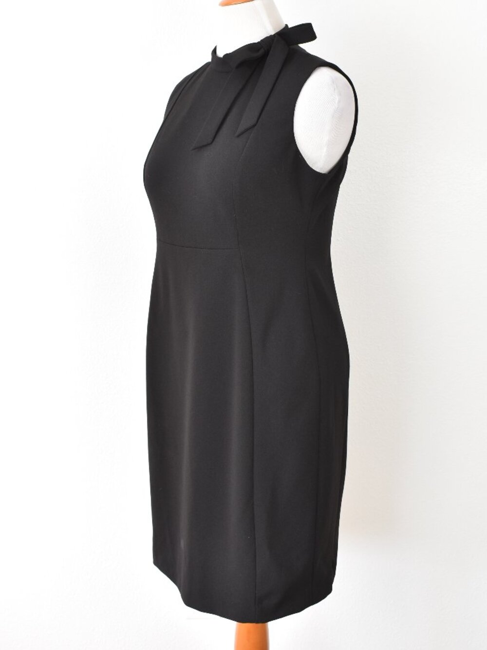 Calvin Klein Mock Tie Neck Sheath Dress Black - 14 - Picture 5 of 10